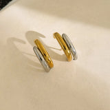 Two-Tone Irregular C-Shape Studs