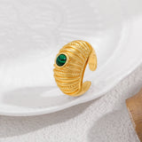 Green Opal Wide Open Ring