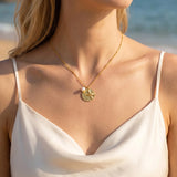 Hammered Coin & Starfish Necklace