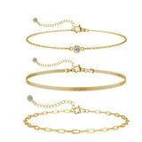 14K Gold-Plated Stackable Bracelet Set (3-Piece)