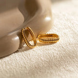 Twist U-Shape Gold Huggie Hoops