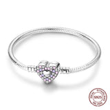 Sterling Silver Zirconia Charm Bracelet