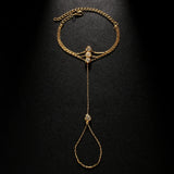 Zircon Beaded Hand Chain Bracelet