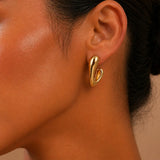 Glossy Heart Statement Earrings