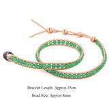 Azure Lapis Leather Wrap Bracelet