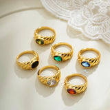 Oval Natural Stone Waterproof Ring