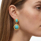 Vintage Turquoise Round Drop Earrings