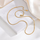 Gold Wheat Chain Necklace