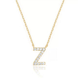 Zircon Letter Choker Necklace