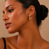Glossy Heart Statement Earrings
