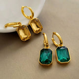 Square Crystal Zirconia Hoop Earrings