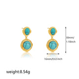 Vintage Turquoise Round Drop Earrings