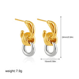 Two-Tone Bilayer Geometric Stud Earrings