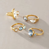 Geometric CZ Zircon Open Ring