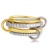 Multilayer Connecting Cubic Zirconia Ring
