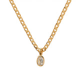 Multicolour Oval CZ Natural Stone Necklace