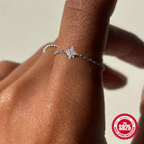 Octagonal Star Zircon Chain Ring