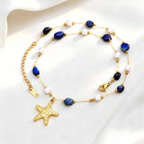 Lapis & Pearl Starfish Choker