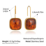 Square Chunky Resin Drop Earrings