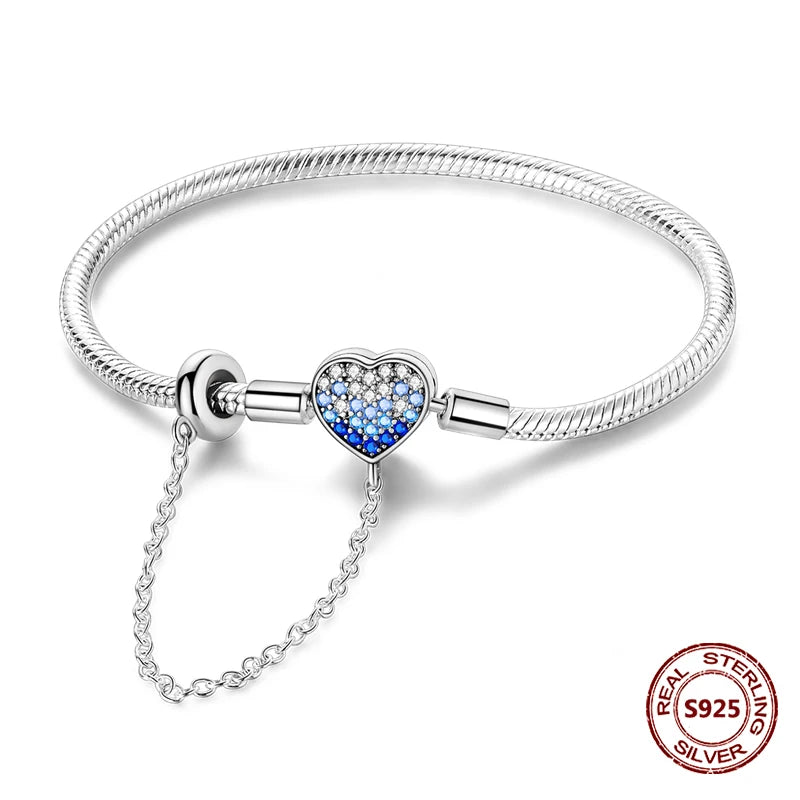Sterling Silver Zirconia Charm Bracelet