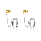 Two-Tone Bilayer Geometric Stud Earrings