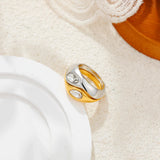 Two-Tone Waterdrop Zircon Stackable Ring