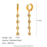 Round Zircon Long Chain Dangle Earrings