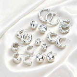 Chunky Resin Hoop Earrings Set (9-Pair)
