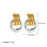 Two-Tone Knot Twist Stud Earrings