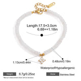 Natural Stone Star & Heart Beaded Bracelet