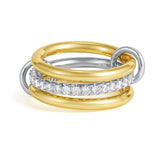 Multilayer Connecting Cubic Zirconia Ring