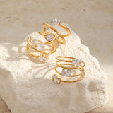 Spiral Zircon Adjustable Open Ring