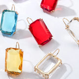 Crystal Square Drop Earrings