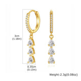 Gold CZ Fringe Drop Earrings