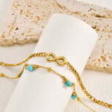 Turquoise Layered Boho Anklet