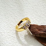 Square Cubic Zirconia Rhinestone Ring