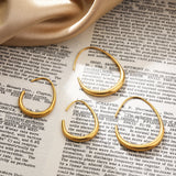 Oval Hook Drop Earrings