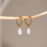 Transparent Waterdrop Zircon Hoop Earrings