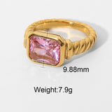 Birthstone Signet Band Ring