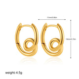 Gold Round Spiral Hoop Earrings