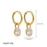 Multicolour Oval Zircon Crystal Hoops