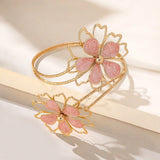Gold Enamel Flower Arm Cuff