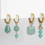 Green Stone Bohemian Drop Earrings