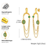 Green Aventurine Tassel Drop Earrings