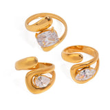 Waterdrop Zircon Open Statement Ring