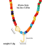 Beaded Initial Heart Necklace