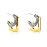 Two-Tone Bilayer Geometric Stud Earrings