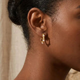 Pearl & Zircon Mini Hoop Earrings
