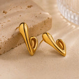Glossy Heart Statement Earrings