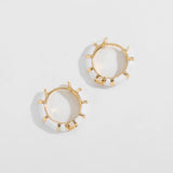 Boho Enamel Flower Hoop Earrings